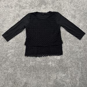 J. Crew Top Small Eyelet Cutout Lace Chic Office Smart Casual Lagenlook Romantic